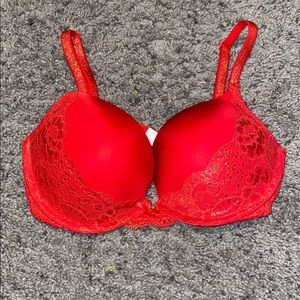 32C Victoria secret red dream Angel plunge bra